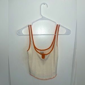 BDG White Tanktop with Orange Trim (XS)